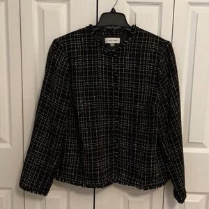 Calvin Klein Women’s Black-White Tweed Jacket